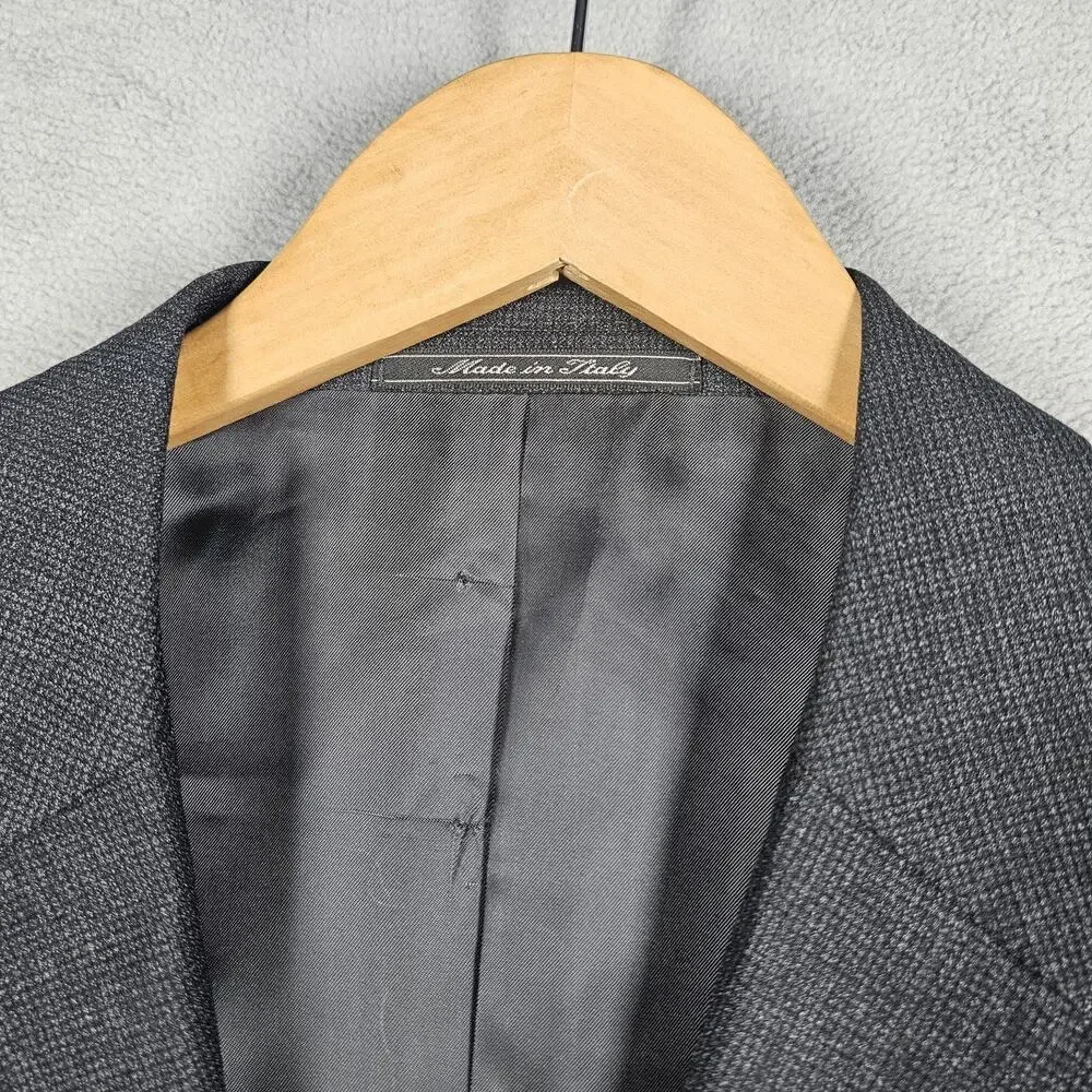 Ermenegildo Zegna Traveller Blazer Mens 46R Dark Gray Black Wool Italy Boss